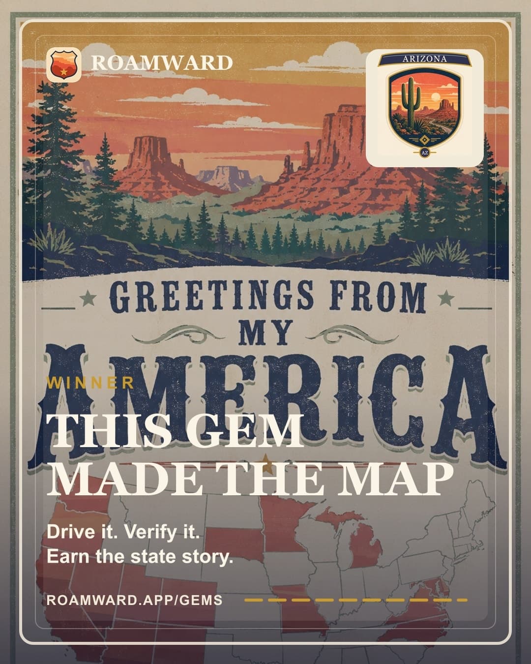 Arizona Gem Hunt campaign card