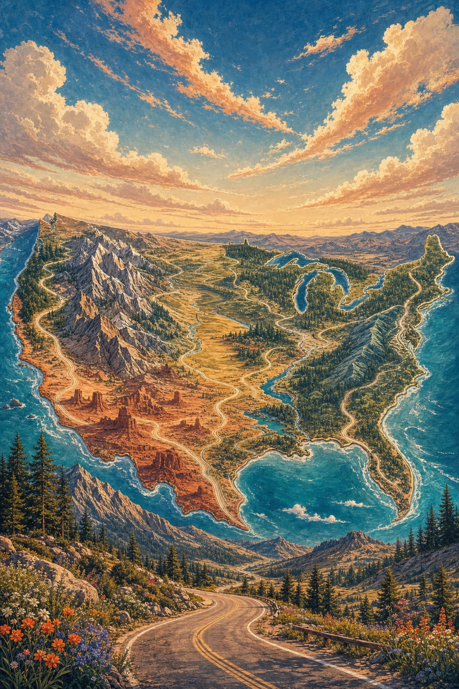 Year on the Road poster base