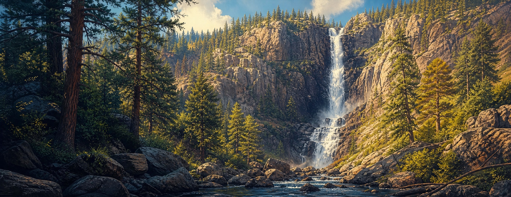 Feather Falls waterfall art