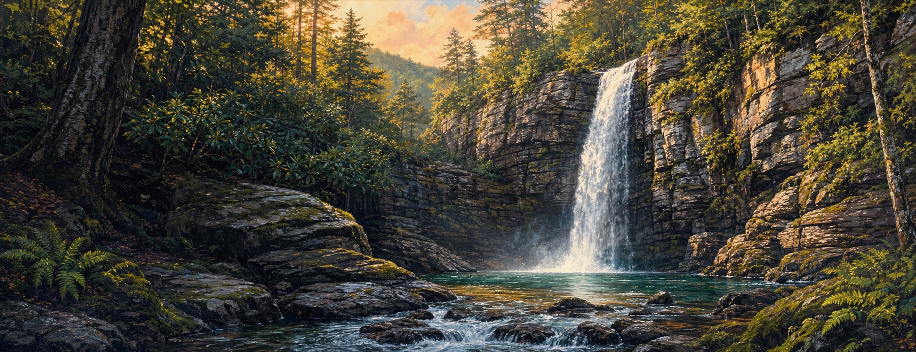 Abrams Falls waterfall art