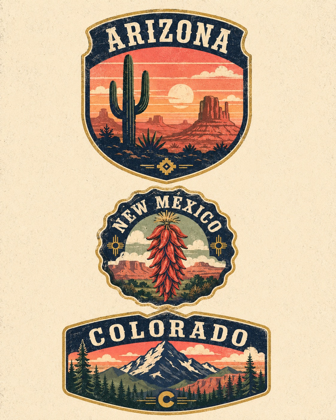 Badges, capitals, and a poster of your year.